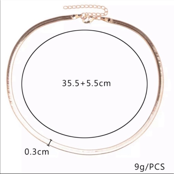 HERRINGBONE 18K GOLD CHAIN NECKLACE, NICE NECKLACE, CUTE NECKLACE - Picture 7 of 7